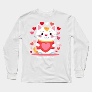 Heartfelt Whiskers: A Valentine's Day Feline Fantasy Long Sleeve T-Shirt